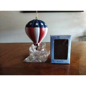 Sky Bound Stars & Stripes Patriotic Hot Air Balloon Ornament Harbour Lights 2003